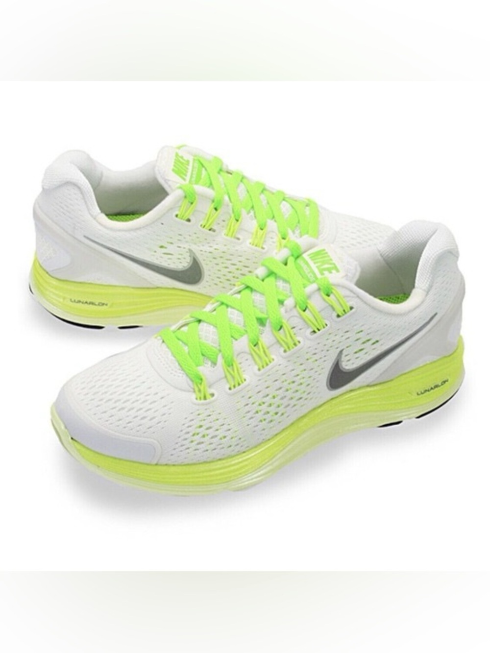 Nike LunarGlide+ 4 White Volt Neon Running Shoes Women’s 7 Retro 2012